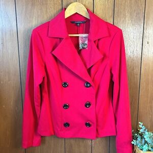 Chadwicks Women's Blazer Jacket Size 8 Red‎ Double Breasted Career NWT